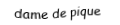 Je suis une carte. Je viens directement après le valet, je suis noir mais pas de trefle.